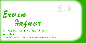 ervin hafner business card